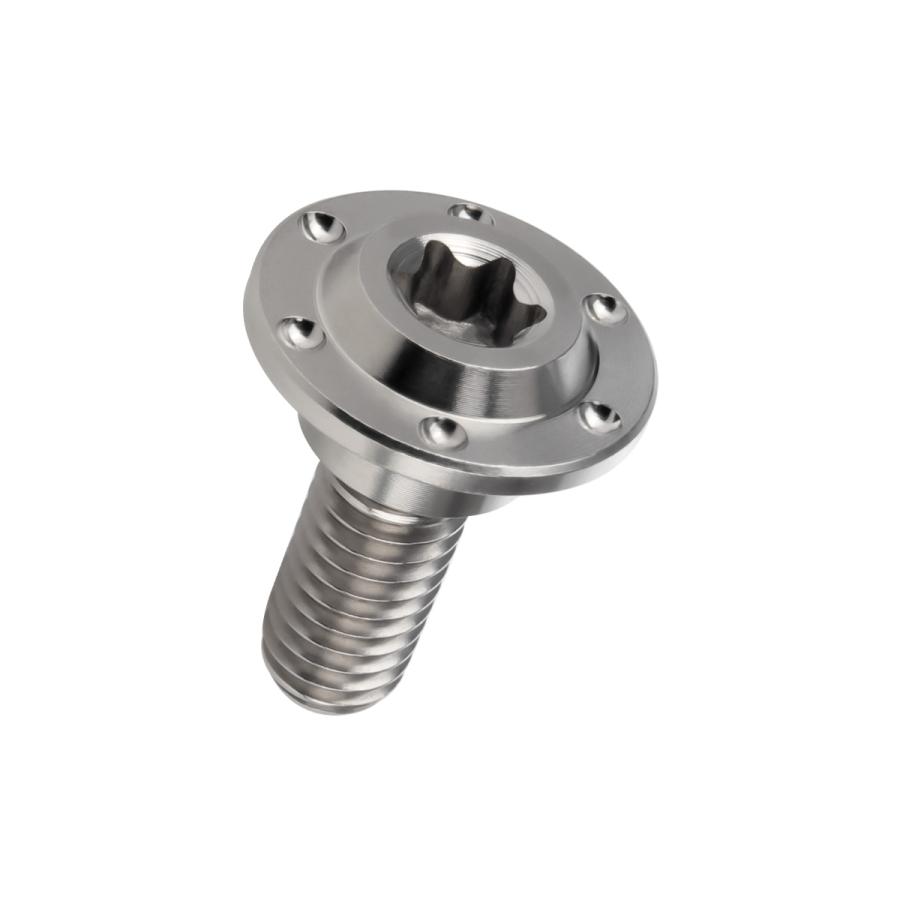 チタンボルト M6×17mm P1.0フランジボルト 段付き 円筒部直径9mm トルクス穴 シルバー JA882 | ブランド登録なし | 05