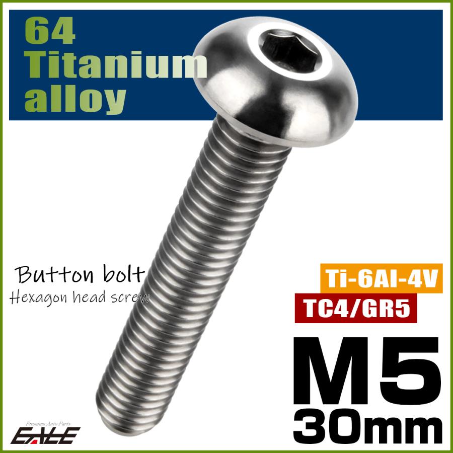 チタンボルト M5×30mm P0.8 ボタンボルト 六角穴 シルバー原色 JA903 | ブランド登録なし | 01