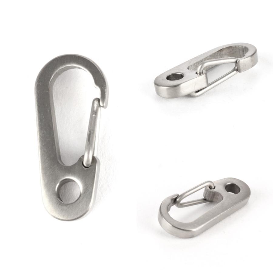 カラビナ フック チタン製 25mm HMS型 洋ナシ型 ワイヤーゲート シルバーカラー キーリングホール付き JA950 | ブランド登録なし | 01