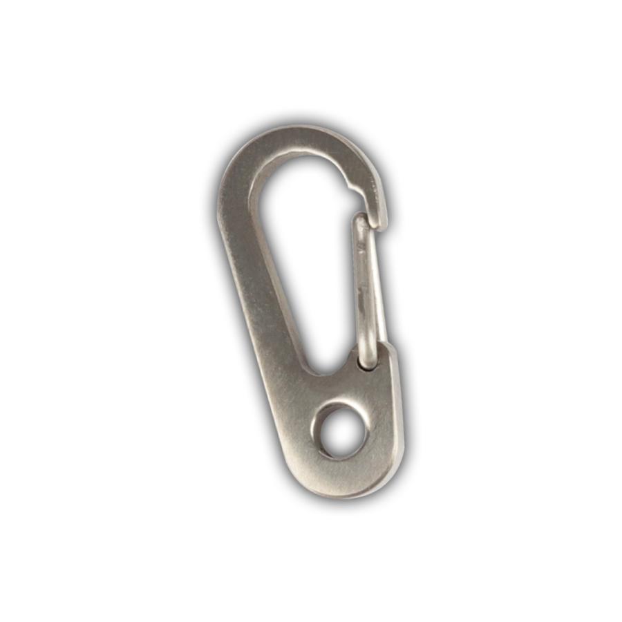カラビナ フック チタン製 25mm HMS型 洋ナシ型 ワイヤーゲート シルバーカラー キーリングホール付き JA950 | ブランド登録なし | 03