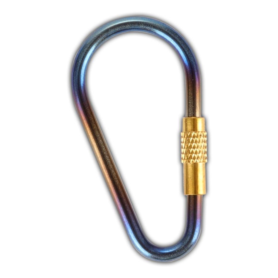 カラビナ フック チタン製 HMS型 洋ナシ型 ネジロック式 焼チタンカラー 小物ホルダー キーチェーンに JA953 | ブランド登録なし | 05