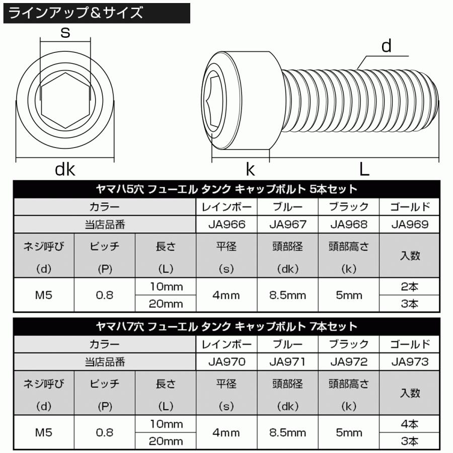 ヤマハ発動機 チタンボルト 7本セット ヤマハ車 7穴 ガソリン