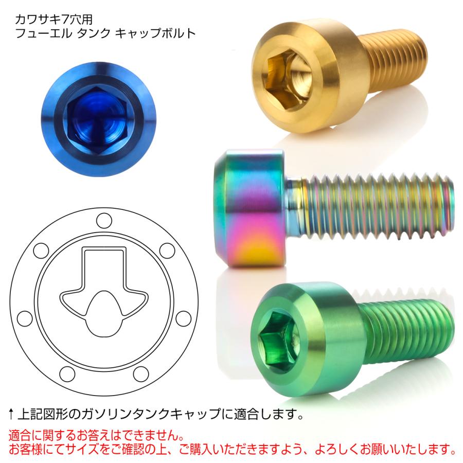 カワサキ（Kawasaki） チタンボルト 7本セット カワサキ7穴 ガソリン