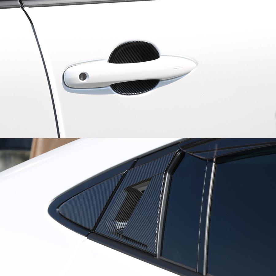 60系 プリウス カーボン調 ドアハンドル ガーニッシュ ZVW60 ZVW65 MXWH60 MXWH65 前後セット プロテクター LB0047 | プリウス | 06