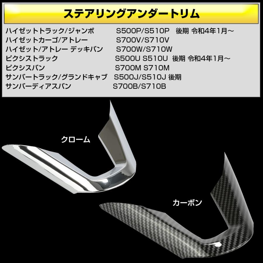 S700V S710V アトレー ハイゼット カーゴ デッキバン ハイゼットトラック ステアリング アンダートリム カーボン調 LB0058 | ハイゼット | 02
