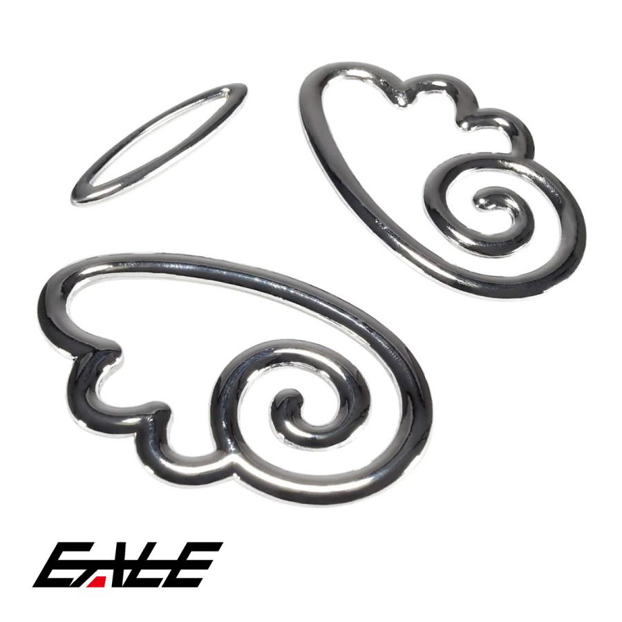 3D 立体 エンブレム 天使 エンジェル ステッカー クロームメッキ M-67 | ブランド登録なし