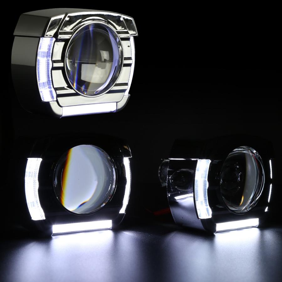 ヘッドライト埋め込み HID プロジェクター LEDライトバー入り 角