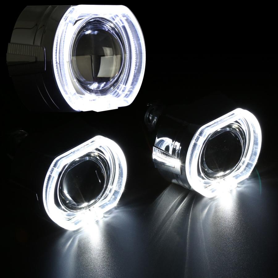 バイキセノン HID プロジェクター LEDオーバル イカリング ホワイト