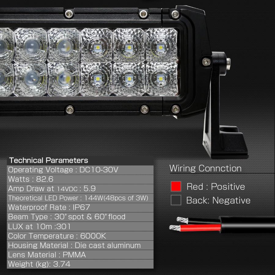 LED ライトバー ワークライト 作業灯 V V W スポット ワイド