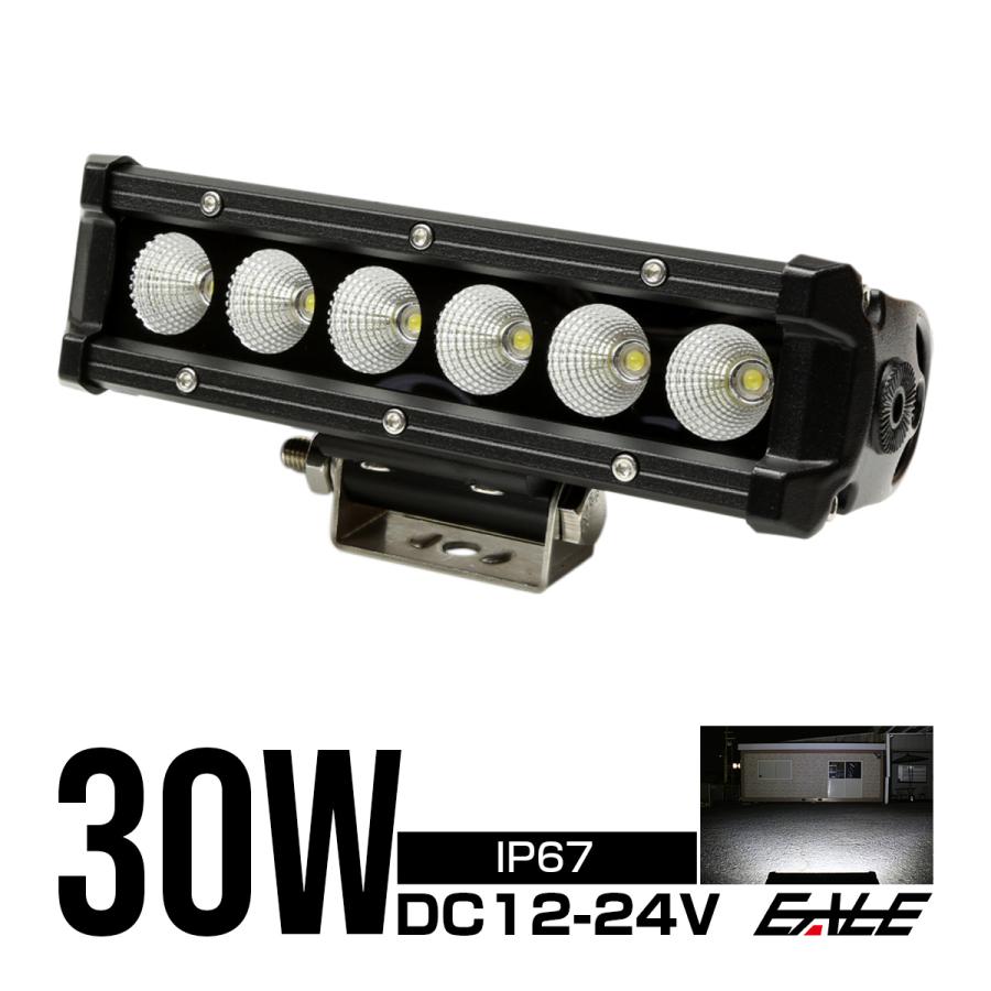 LED ライトバー 作業灯 ブラックパネル 30W  12V 24V 4WD オフロード P-461 | ブランド登録なし
