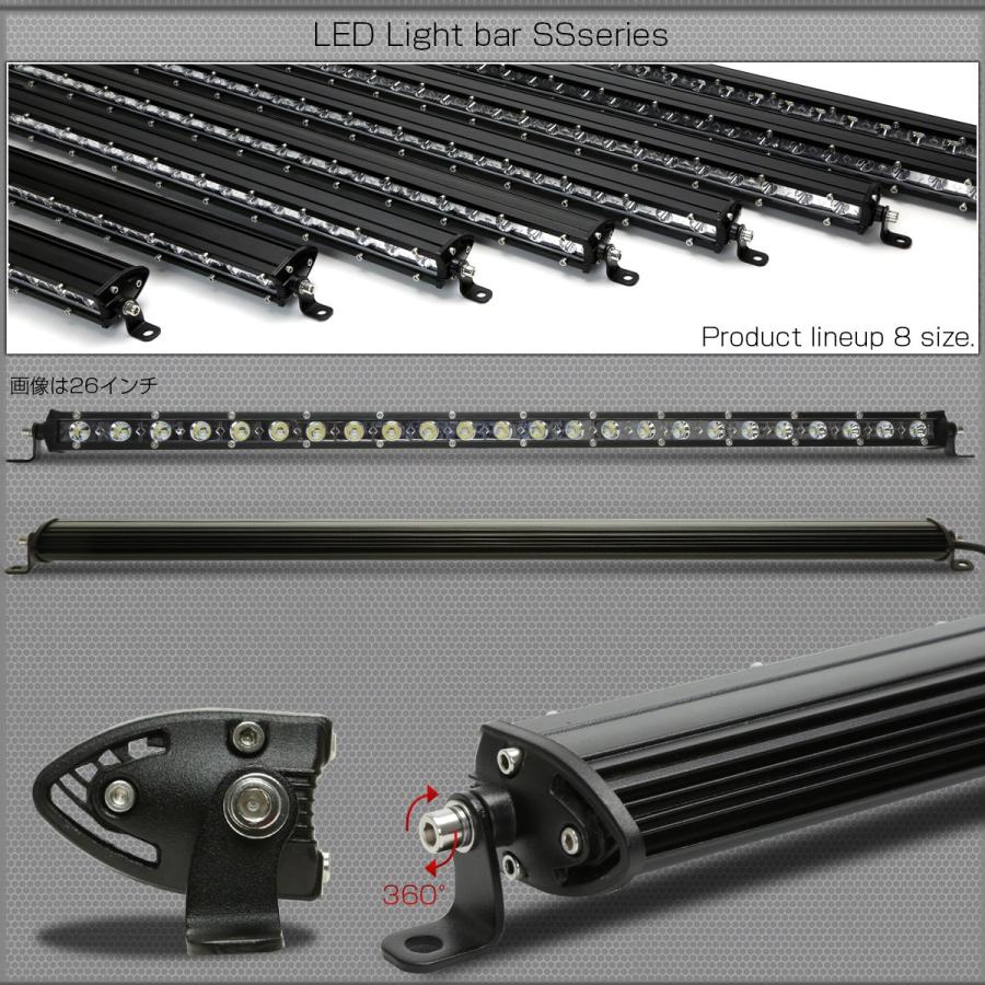 LED ライトバー ワークライト 作業灯 18W 12V 24V 8インチ 30度