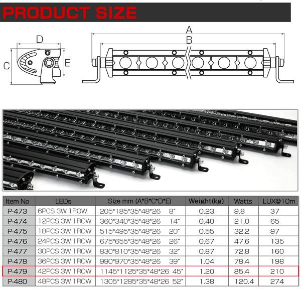 LED ライトバー ワークライト 作業灯 126W 12V 24V 45インチ 30 LED ライトバー ワークライト 作業灯 126W 12V 24V 45インチ 30