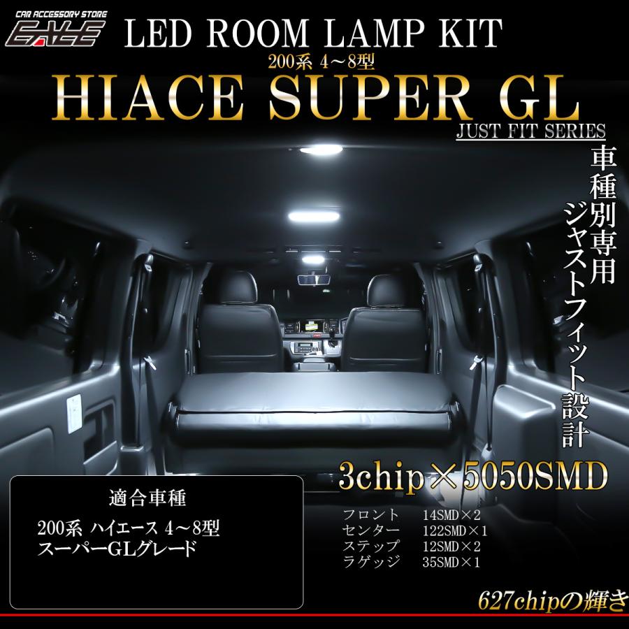 ハイエース LED ルームランプ スーパーGL 8型 7型 6型 5型 4型 純白光