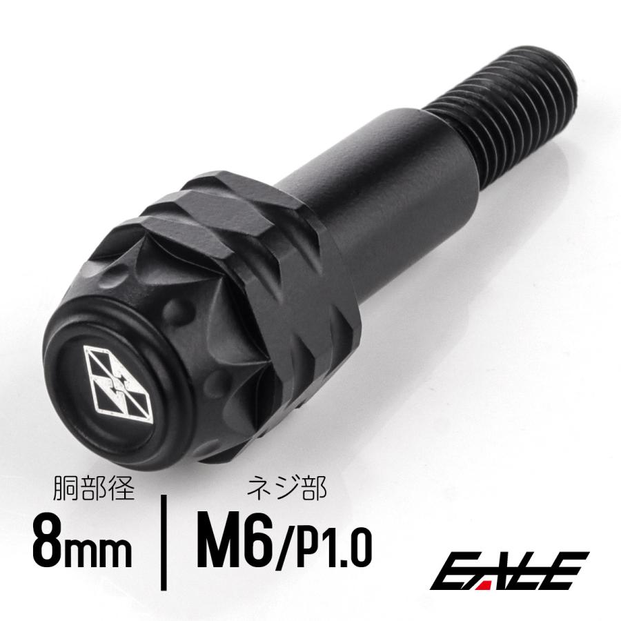 バイクレバー 取付用 ピボットボルト M6 P1.0 胴部径8mm ステンレス