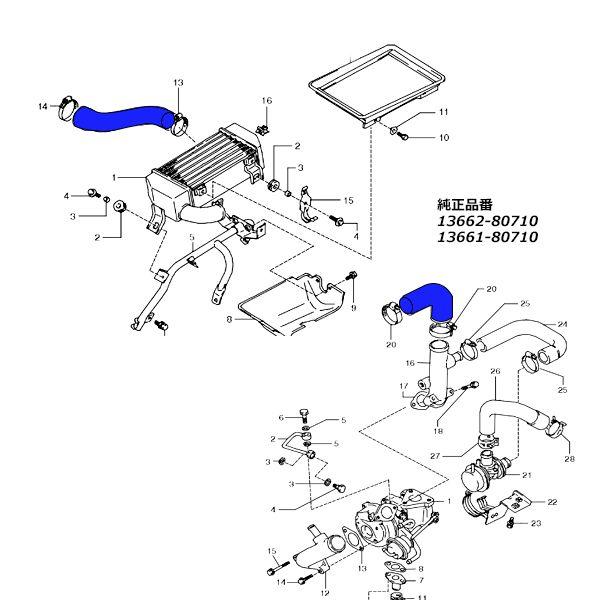 JA11 ジムニー シリコン ターボホース 2点 インテーク用 S-134｜eale｜04