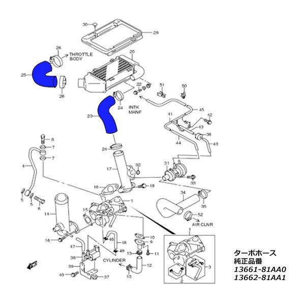 ジムニー JB23 1型/2型/3型 シリコンターボホース インテーク S-137