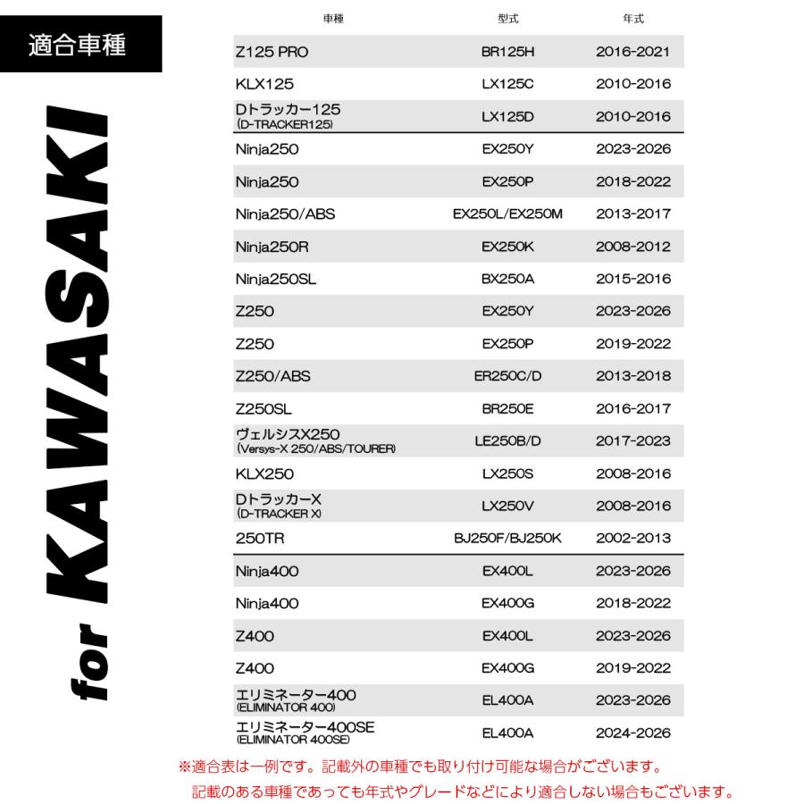 カワサキ（Kawasaki） ニンジャ250 ニンジャ400 Z250 Z400