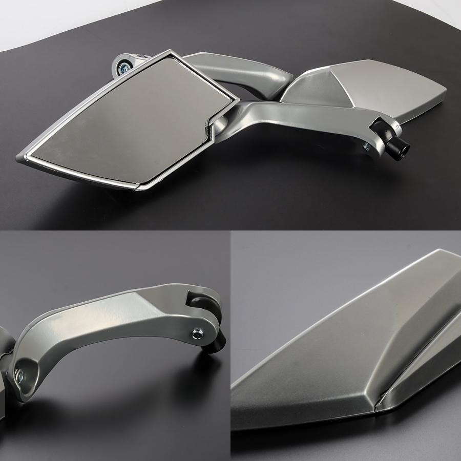 バイクミラー TTミラー 8mm 10mm 正逆ネジ アダプタセット シルバー