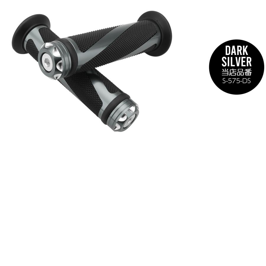 バイク グリップ ハンドル アルミ ラバー バーエンド付き 22.2mm用