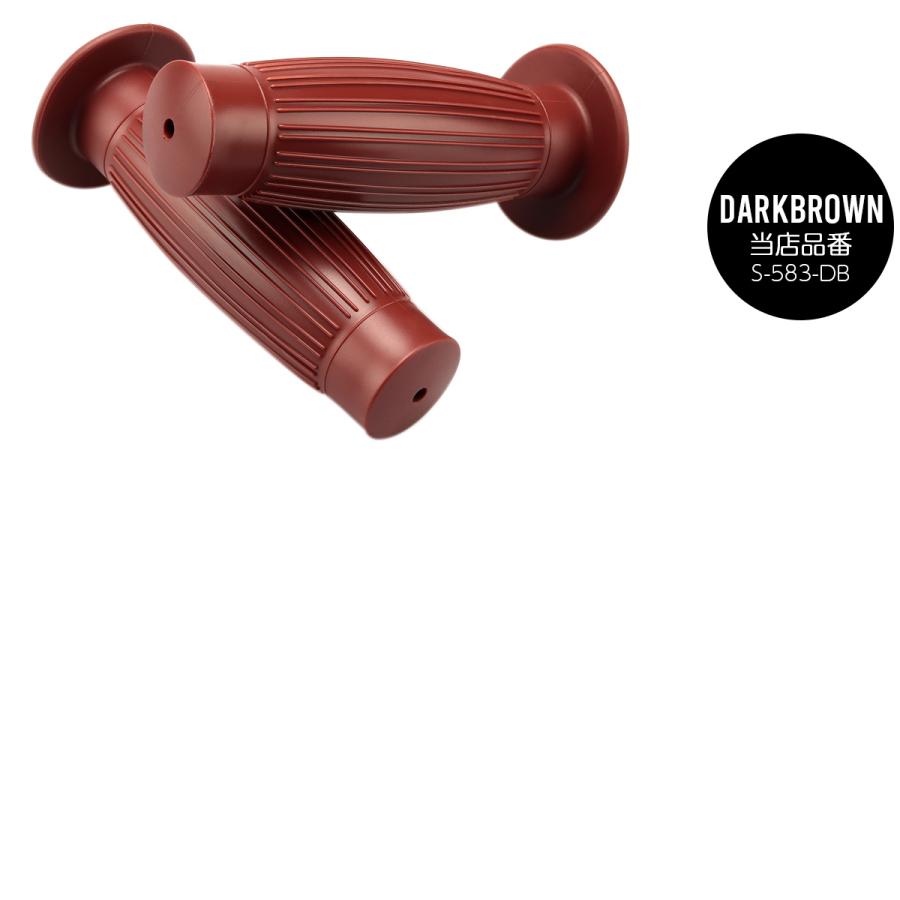 バイク 樽型 グリップ ハンドル ラバー 生ゴム風 22.2mm用 非貫通 左右