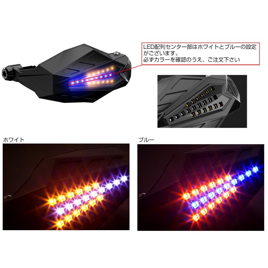 バイク スクーター用 ナックルガード デイライト 2色 ウインカー用 LED