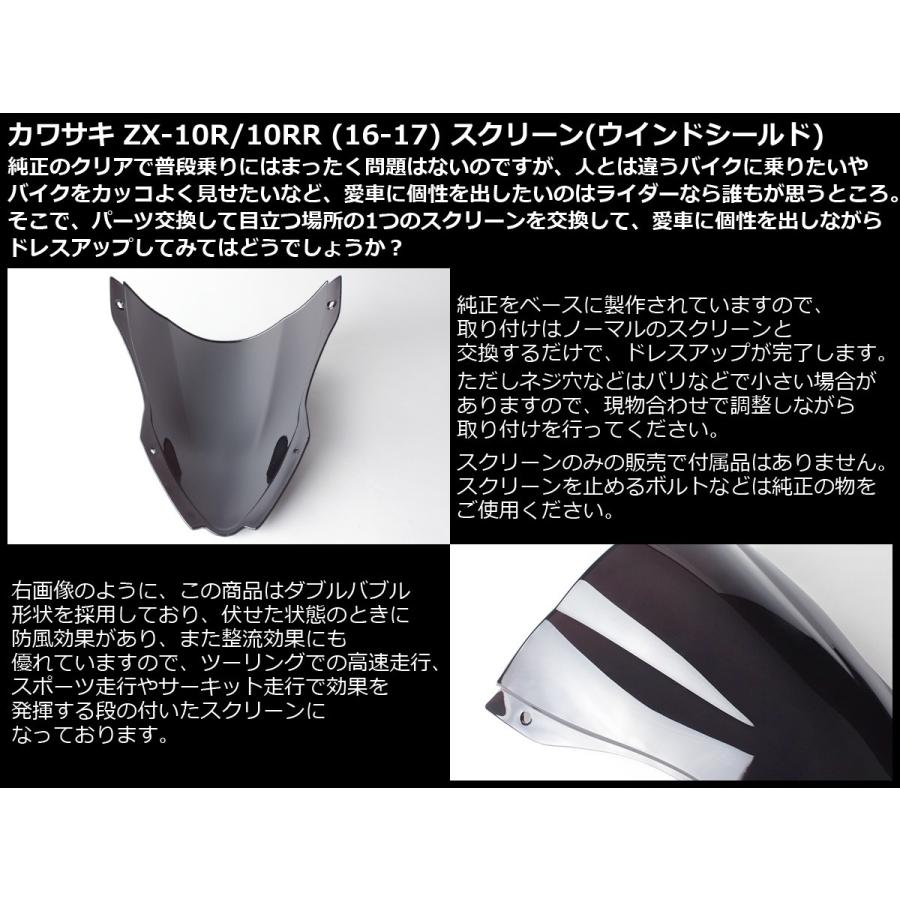 カワサキ（Kawasaki） ZX-10R 16〜18年式 ダブルバブル スクリーン