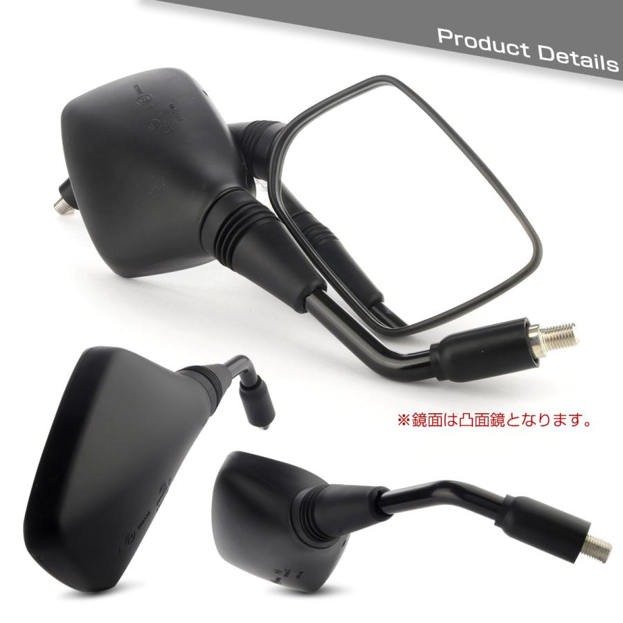 バイク ミラー ポリゴン 角型 スクエア 汎用 マットブラック M10 バイク ミラー ポリゴン 角型 スクエア 汎用 マットブラック M10