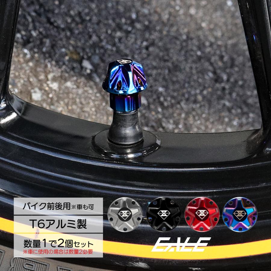バイク エアバルブキャップ エアーバルブキャップ タイヤバルブキャップ T6アルミ 2個セット S-956 | ブランド登録なし
