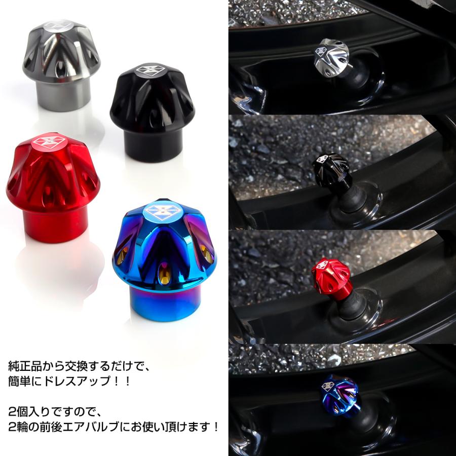 バイク エアバルブキャップ エアーバルブキャップ タイヤバルブキャップ T6アルミ 2個セット S-956 | ブランド登録なし | 10