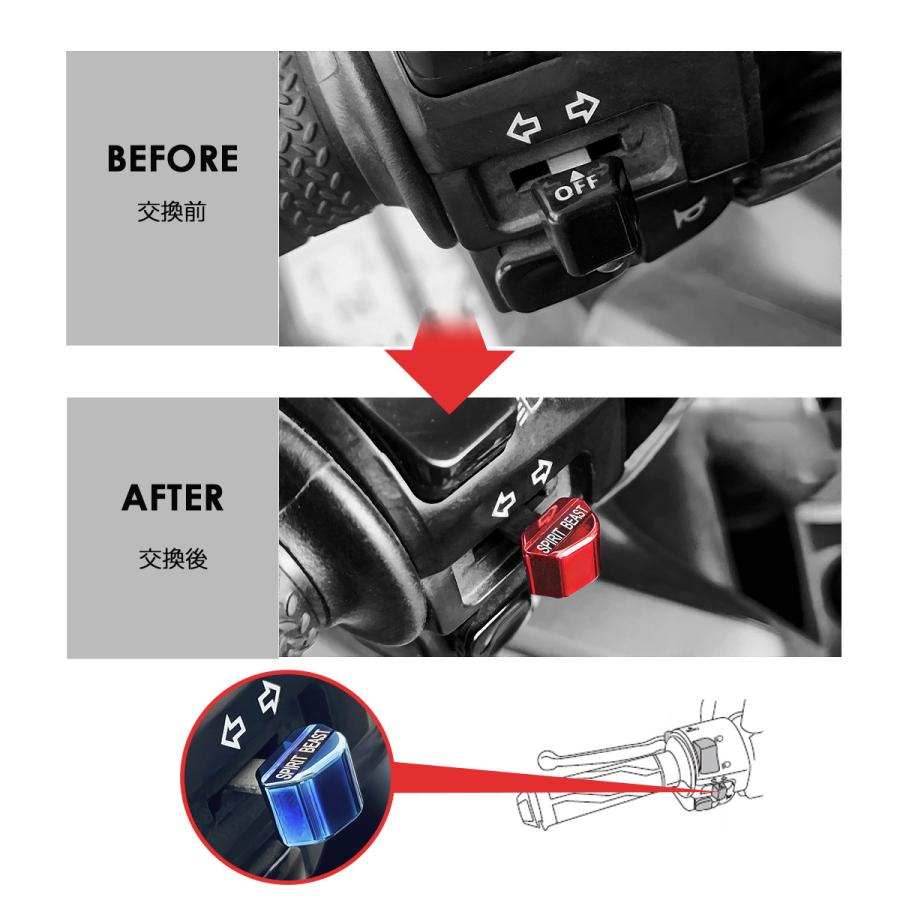 ウインカースイッチ ウインカーボタン NMAX125 NMAX155 エヌマックス ドレスアップ T6アルミ ヤマハ車用 S-971 | NMAX | 08