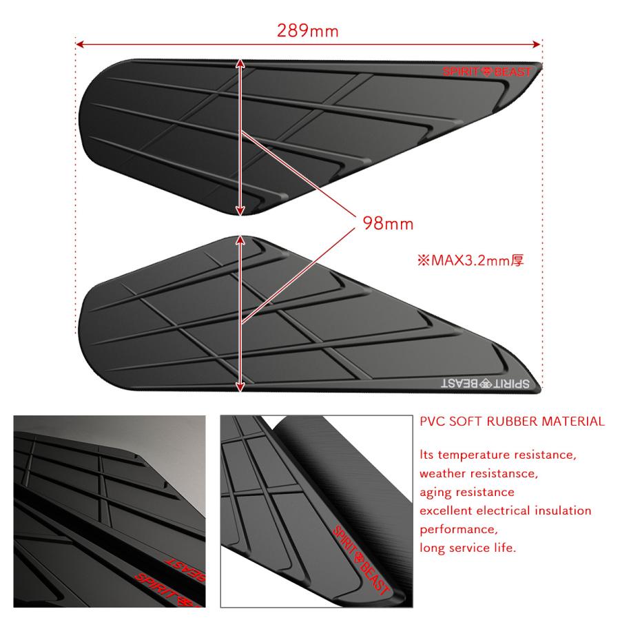 Ninja ニンジャ250 Z250 ニンジャ400 Z400 ニーグリップパッド 2BK