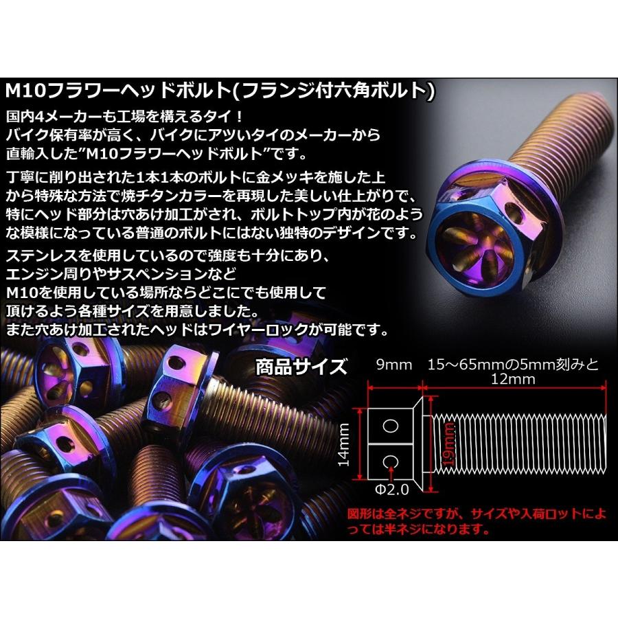 M10×40mm フラワー ヘッド ボルト ステンレス 削り出し フランジ付六角