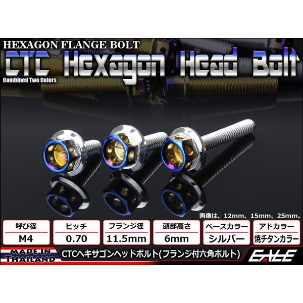 M4×25mm P0.7 フランジ ヘキサゴンヘッドボルト 六角ボルト ステンレス CTC シルバー＆焼チタンカラー TB0653 | ブランド登録なし | 01