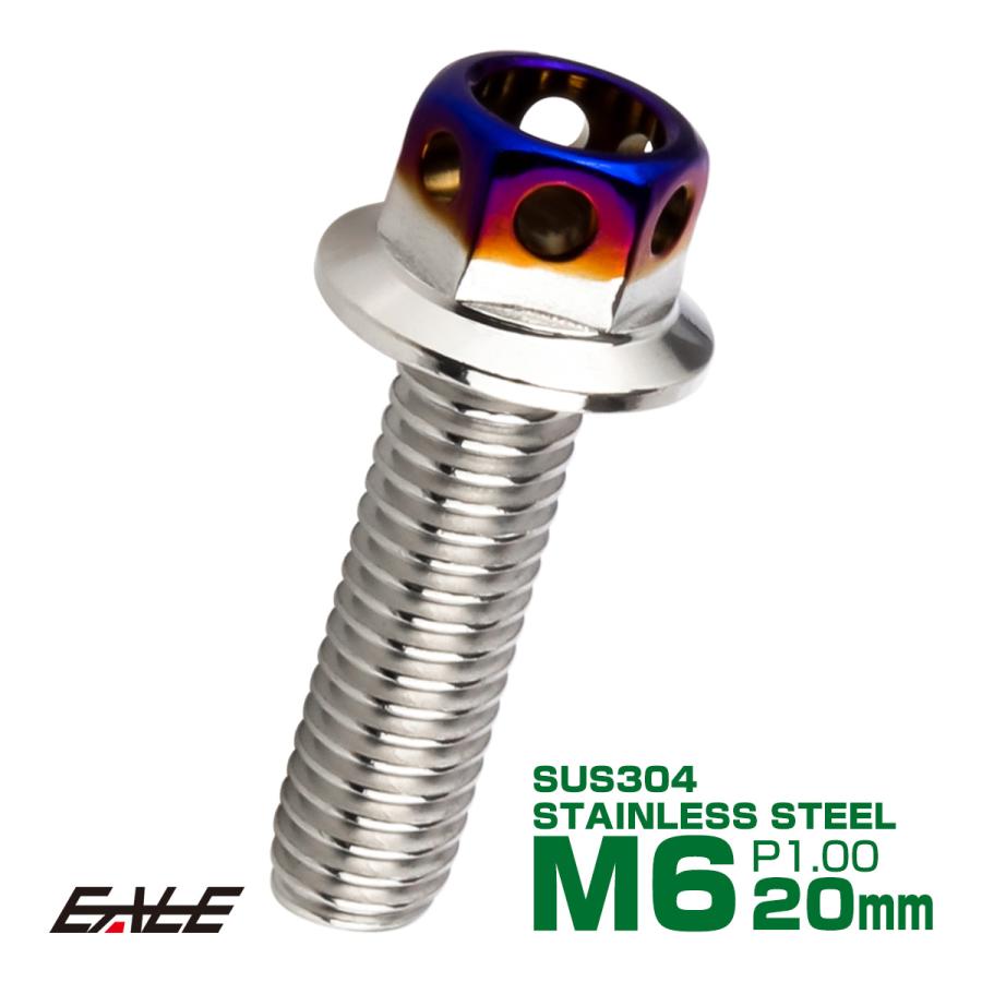 M6×20mm P1.0 フランジ ヘキサゴンヘッドボルト 六角ボルト ステンレス CTC シルバー＆焼チタンカラー TB0663 | ブランド登録なし