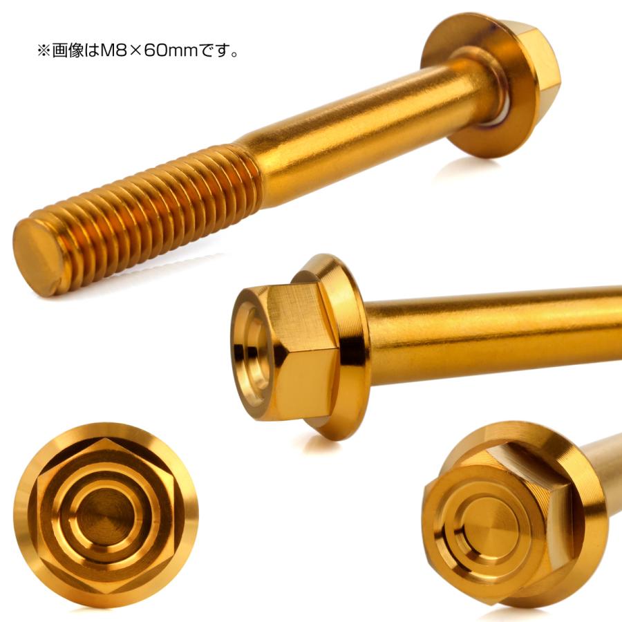 M10×100mm P1.25 フランジ付き 六角ボルト ヘキサゴンヘッド CNC SUS304 ステンレス ゴールド TB1186 | ブランド登録なし | 02
