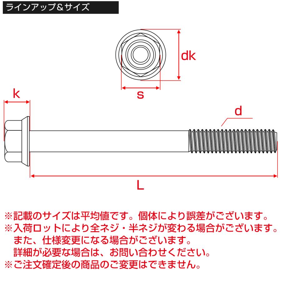 M6×60mm P1.00 フランジ付き 六角ボルト ヘキサゴンヘッド CNC SUS304 ステンレス 焼きチタンカラー TB1305 | ブランド登録なし | 04