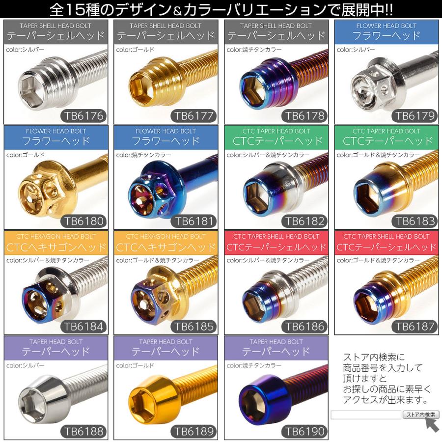 エイプ XR モタード  50 100 エンジンカバーボルト 14本set CTCテーパーヘッド 金＆焼チタン TB6183 | ホンダ | 02