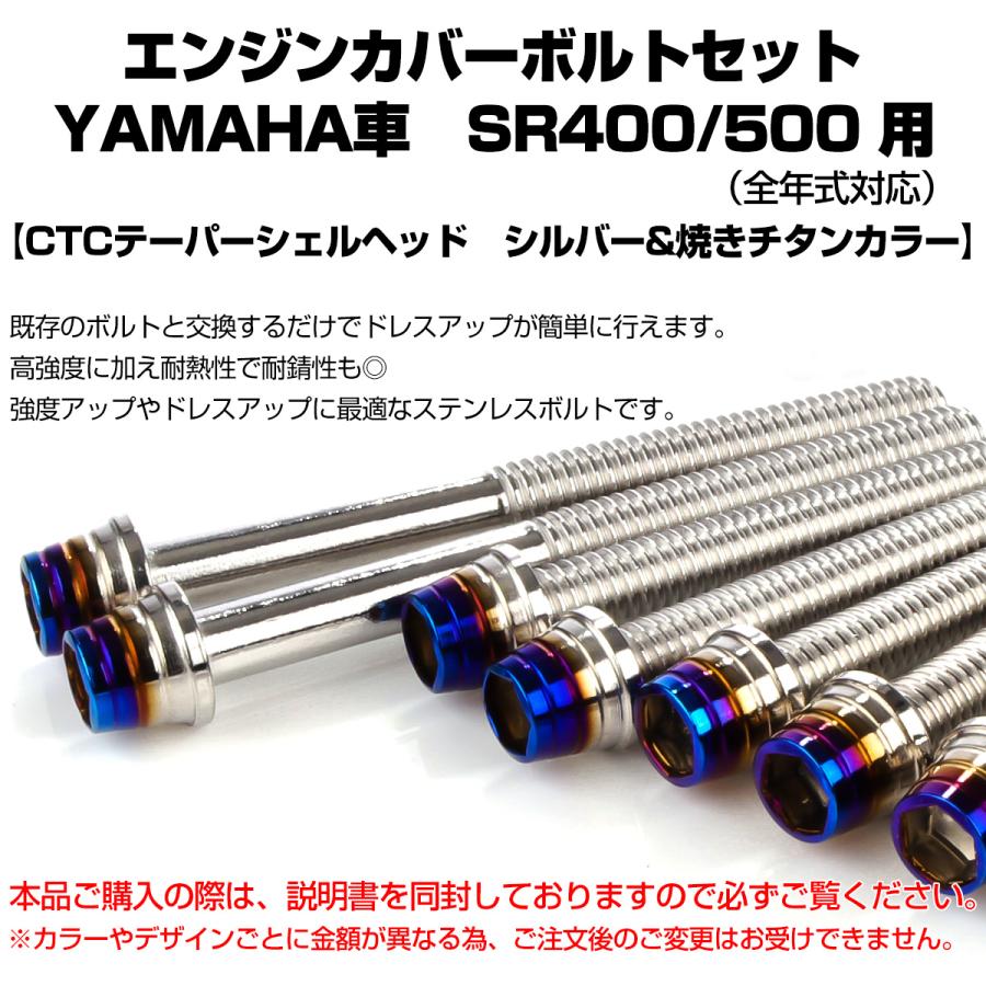 エンジンカバー ボルトセット SR400 SR500 20本セット テーパーシェルヘッド ヤマハ用 シルバー＆ブルー TB7111 | ヤマハ発動機 | 01