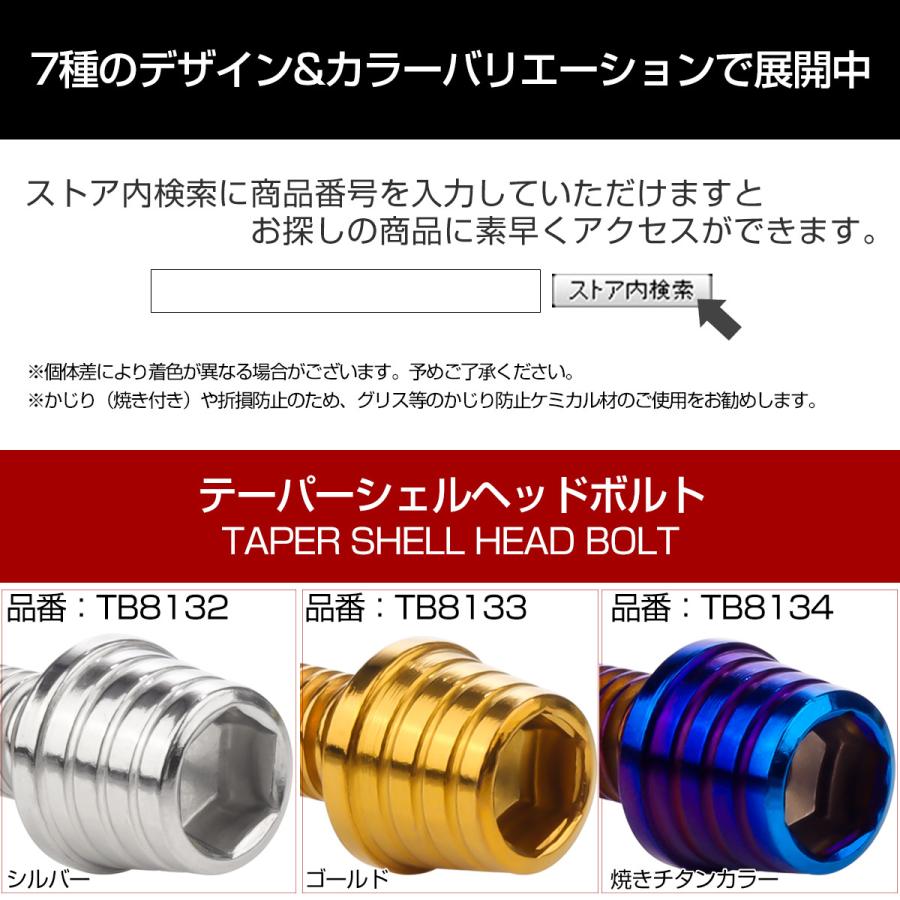 ゼファー400カイ エンジンカバーボルト 21本セット カワサキ車用 ZEPHYR400χ CTC テーパーシェルヘッド ゴールド＆焼きチタンカラー TB8138 | カワサキ | 02