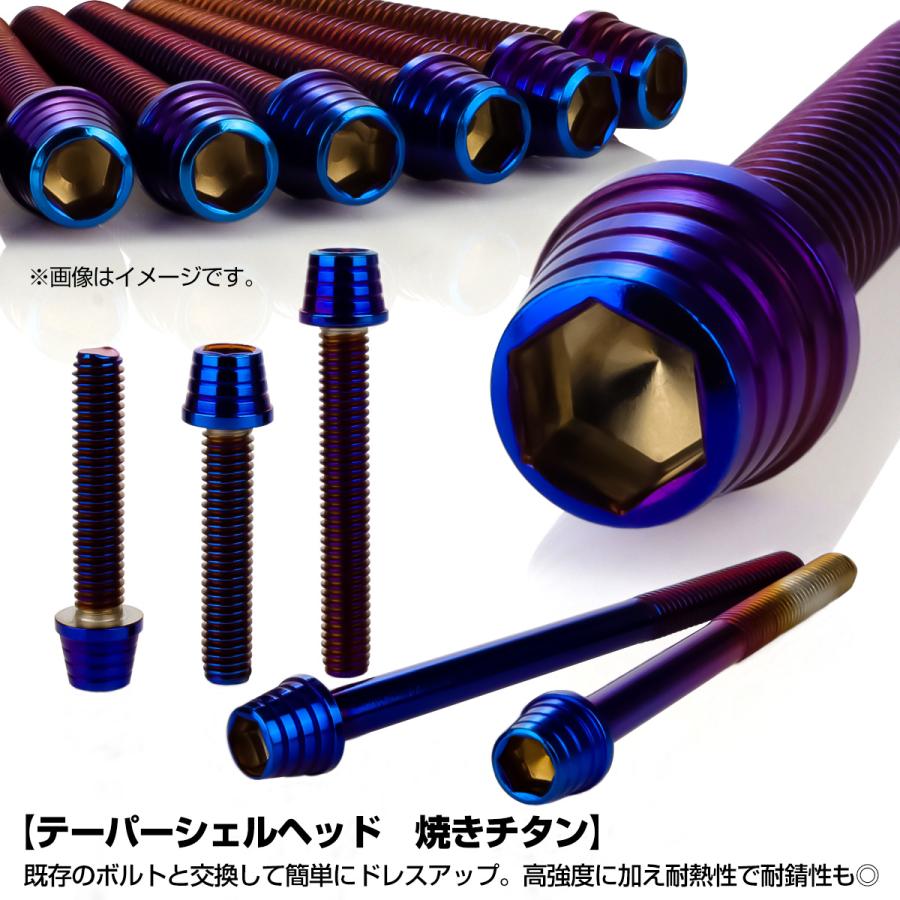 ゼファー750 RS エンジンカバーボルト 20本セット カワサキ車用 ZEPHYR テーパーシェルヘッド 焼きチタン TB8141 | カワサキ | 01