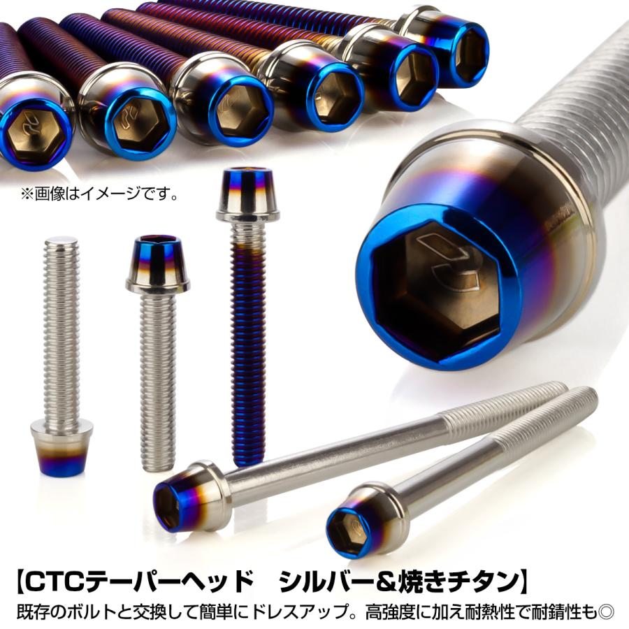 ゼファー750 RS エンジンカバーボルト 20本セット カワサキ車用 ZEPHYR CTCテーパーヘッド シルバー＆焼きチタン TB8145 | カワサキ | 01