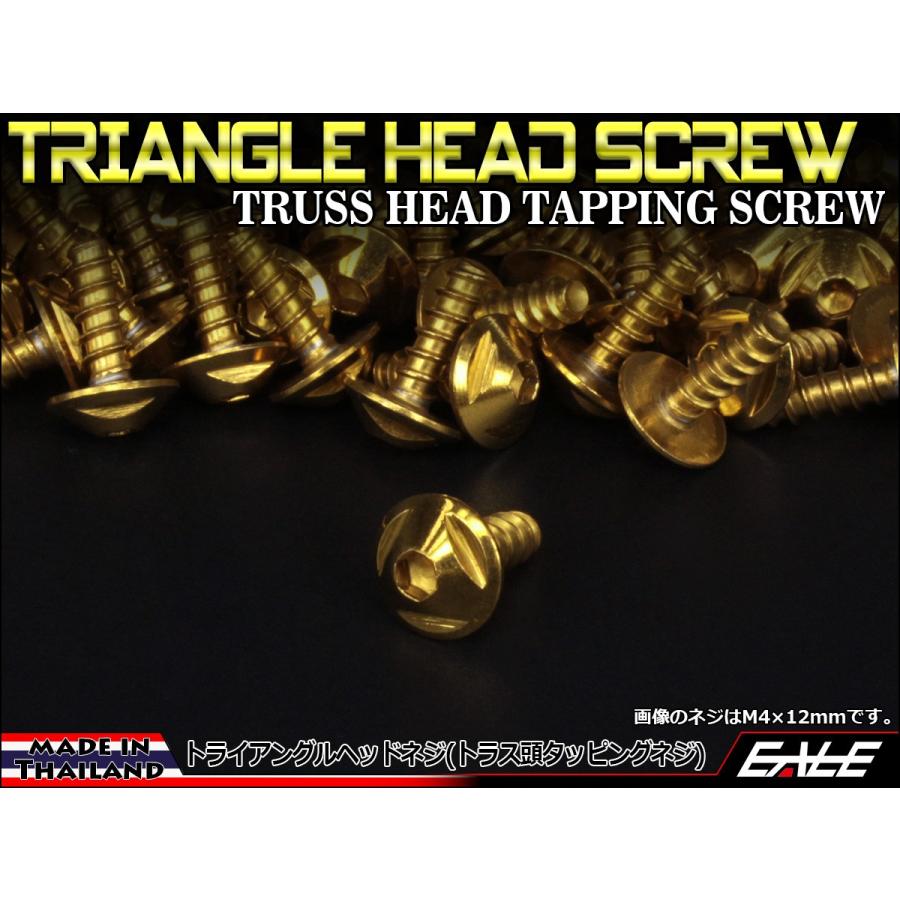 M5×25mm トライアングルヘッドネジ タッピングネジ ステンレス 削り出し トラス頭 ゴールド TC0100 | ブランド登録なし