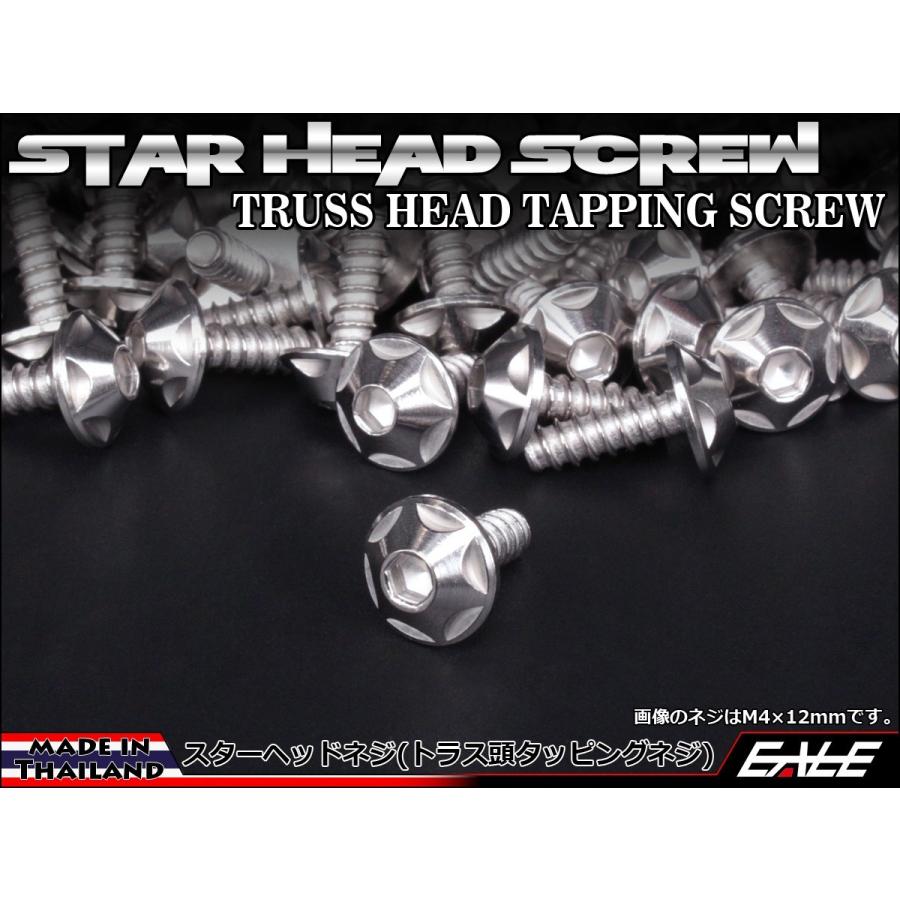 M4 12mm スターヘッドネジ タッピングネジ ステンレス 最適な価格 トラス頭 シルバー Tc0121 削り出し