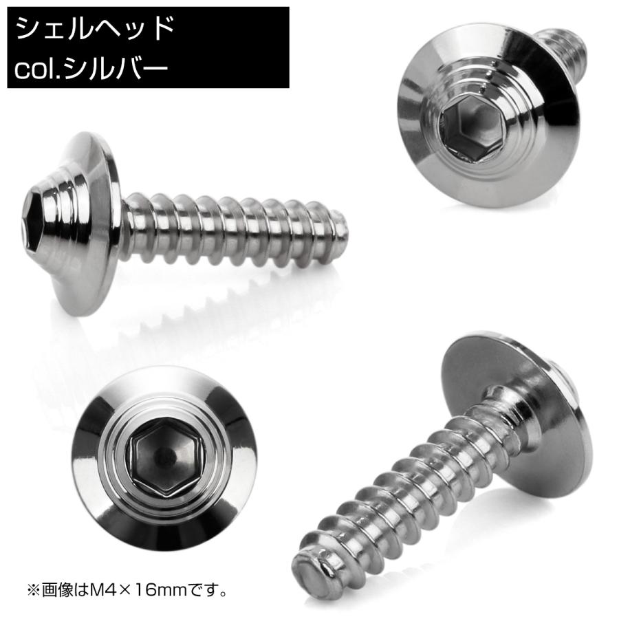 タッピングネジ M4×16mm SUS304 ステンレス シェルヘッド 六角穴 フランジ付き ネジ シルバー TC0137 | ブランド登録なし | 02
