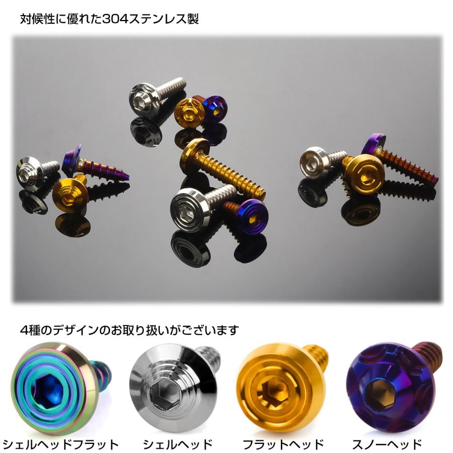 タッピングネジ M4×16mm SUS304 ステンレス シェルヘッド 六角穴 フランジ付き ネジ シルバー TC0137 | ブランド登録なし | 03