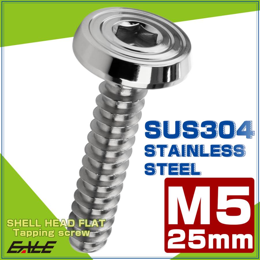 タッピングネジ M5×25mm SUS304 ステンレス シェルヘッドフラット 六角穴 フランジ付き ネジ シルバー TC0155 | ブランド登録なし | 01