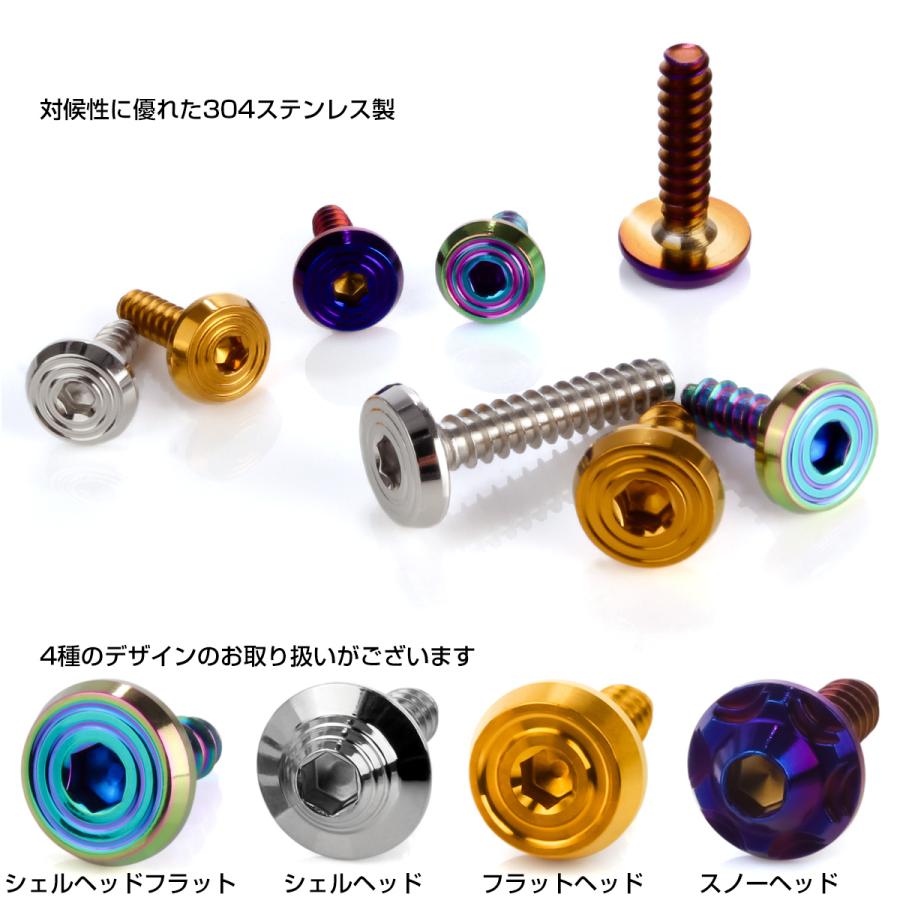 タッピングネジ M5×25mm SUS304 ステンレス シェルヘッドフラット 六角穴 フランジ付き ネジ シルバー TC0155 | ブランド登録なし | 03