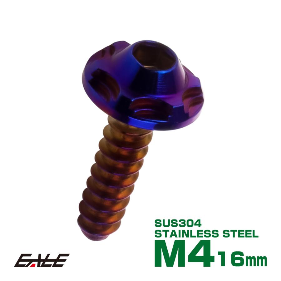 タッピングネジ M4×16mm スノーヘッド 六角穴 フランジ付き ネジ