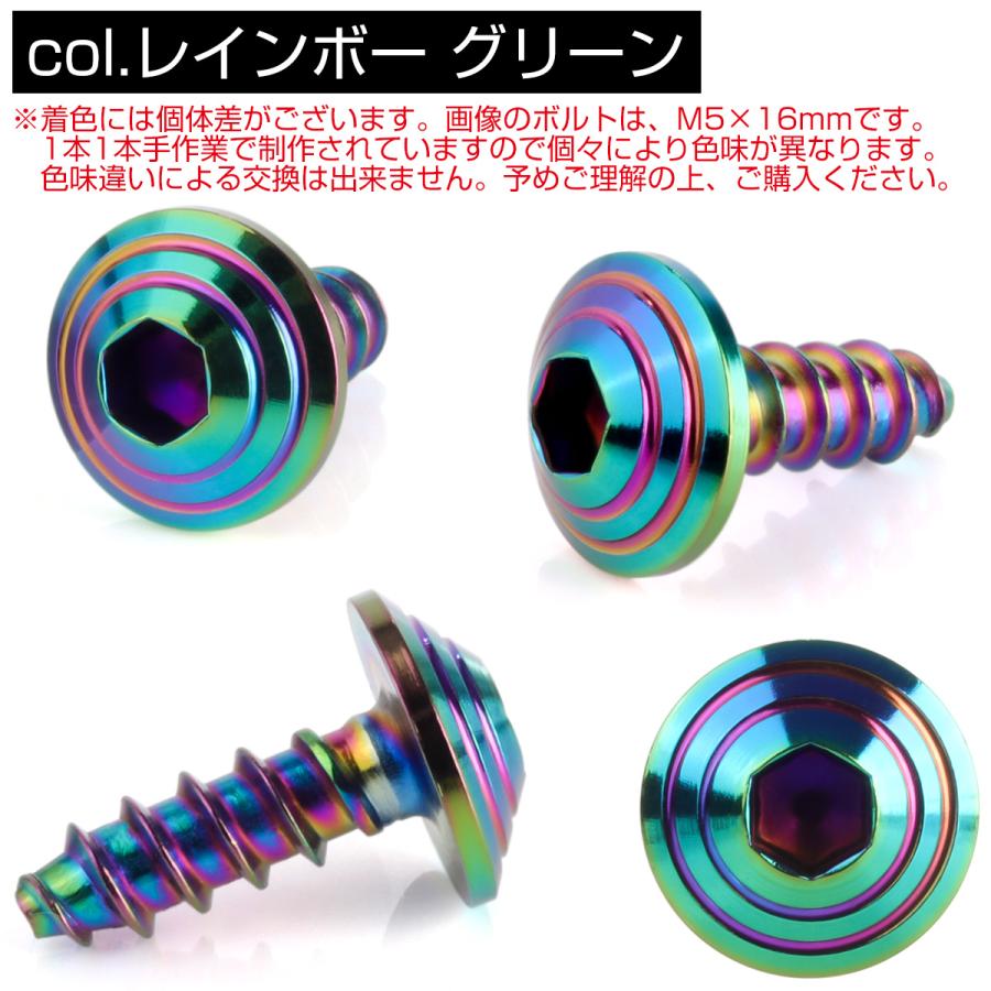 M5×25mm シェルヘッドネジ タッピングネジ ステンレス 削り出し トラス頭 カウルやパネルなどに レインボーグリーン TC0200 | ブランド登録なし | 02