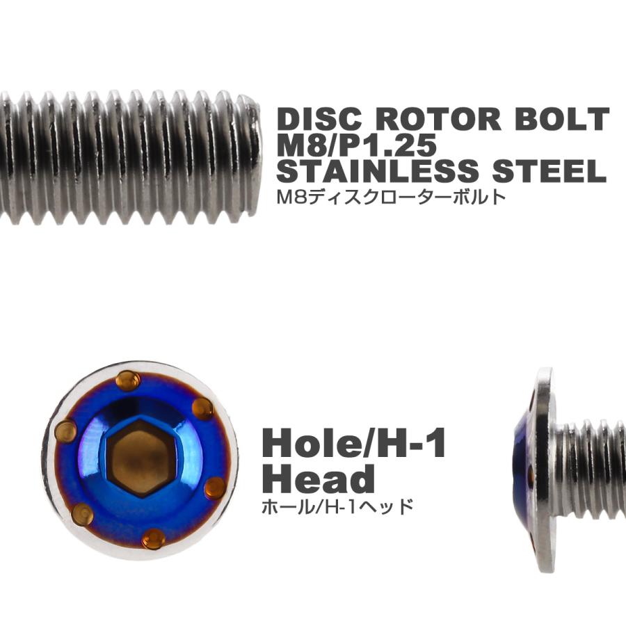ブレーキ ディスク ローター ボルト M8×20mm P1.25 ホールヘッドH-1 ヤマハ用 SUSステンレス製 シルバー＆ブルー TD0306 | ヤマハ発動機 | 02